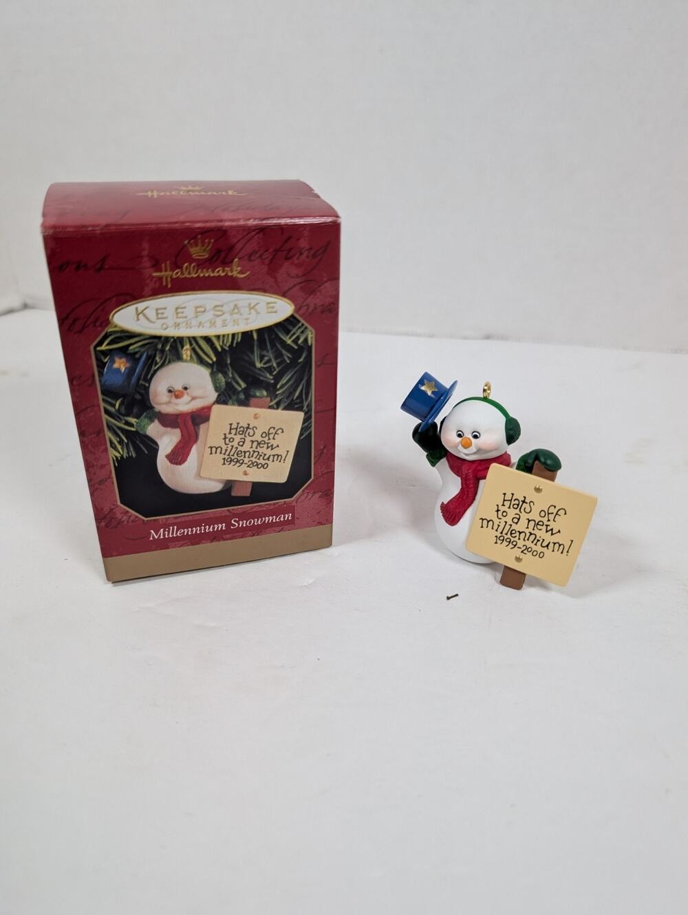 Hallmark Keepsake Christmas Tree Ornament Millennium Snowman 1999 2000 MIB VTG